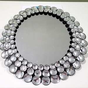 Glam Bejeweled Circular Mirror